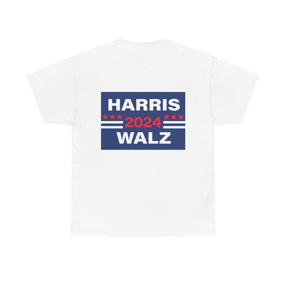 Unisex Heavy Cotton Tee, Harris Walz, President Evil, Trump