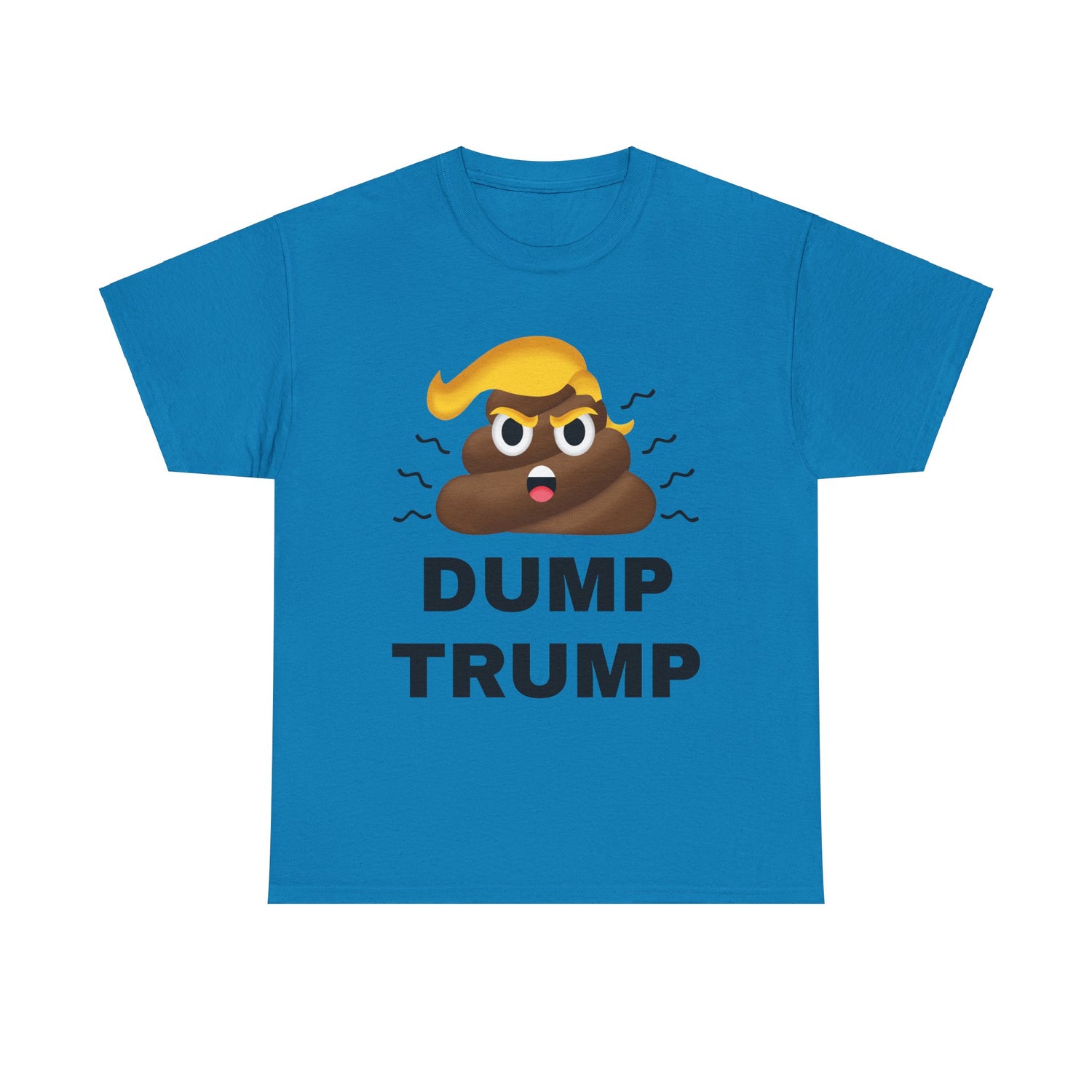 Unisex Heavy Cotton Tee, Harris Walz, Trump, T-shirt, Dump Trump emoji