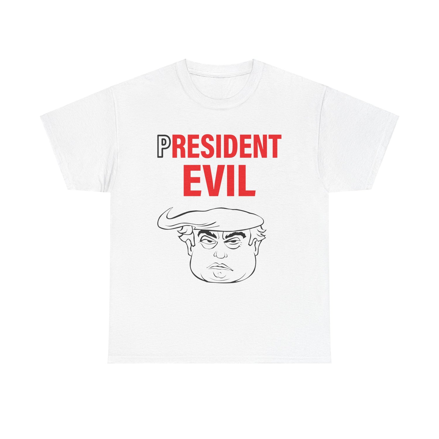 Unisex Heavy Cotton Tee, Harris Walz, President Evil, Trump