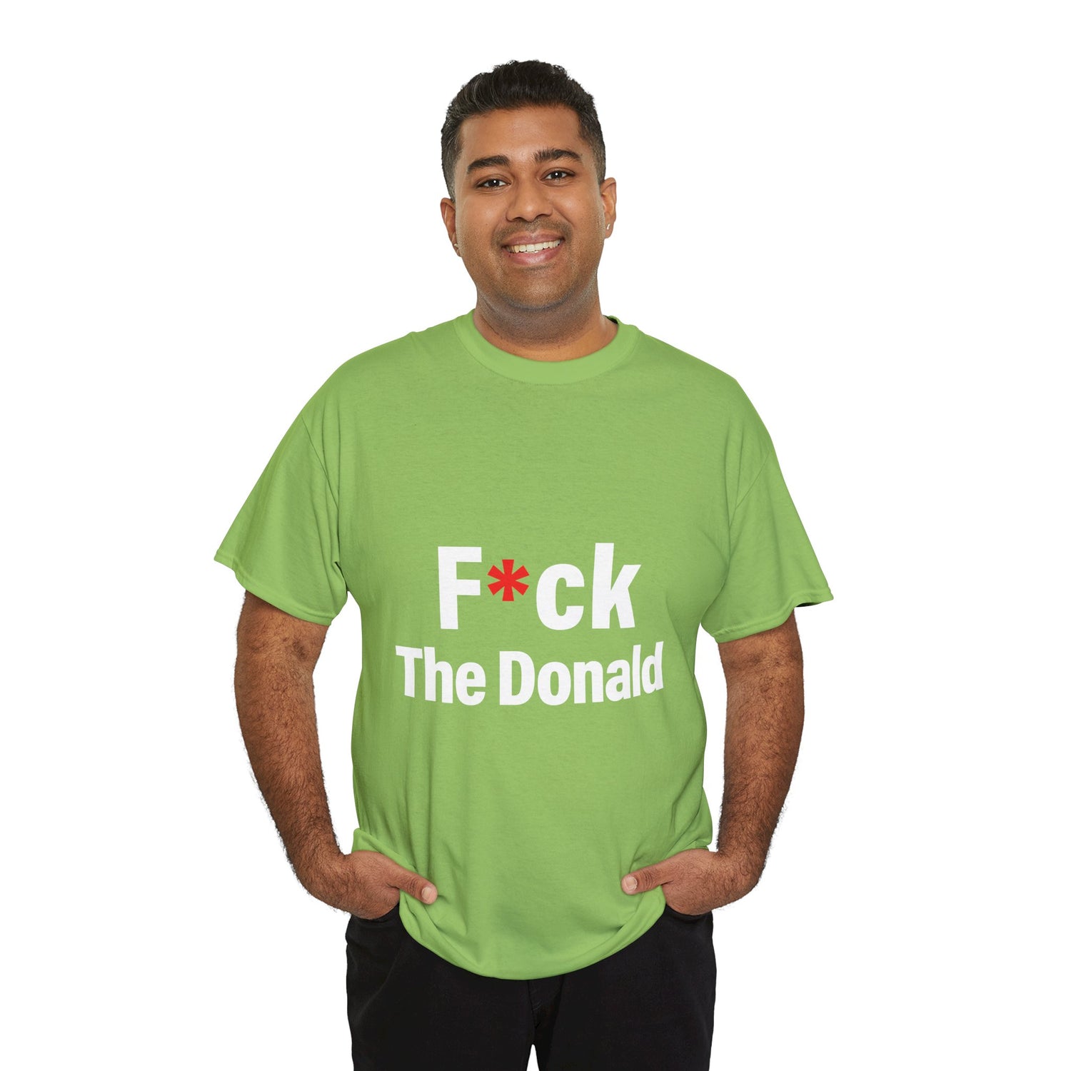 Unisex Heavy Cotton Tee, Harris Walz, Trump, T-shirt, F*ck The Donald