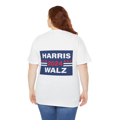 Unisex Heavy Cotton Tee, Harris Walz, Trump, T-shirt, Trump in His Orange Glory