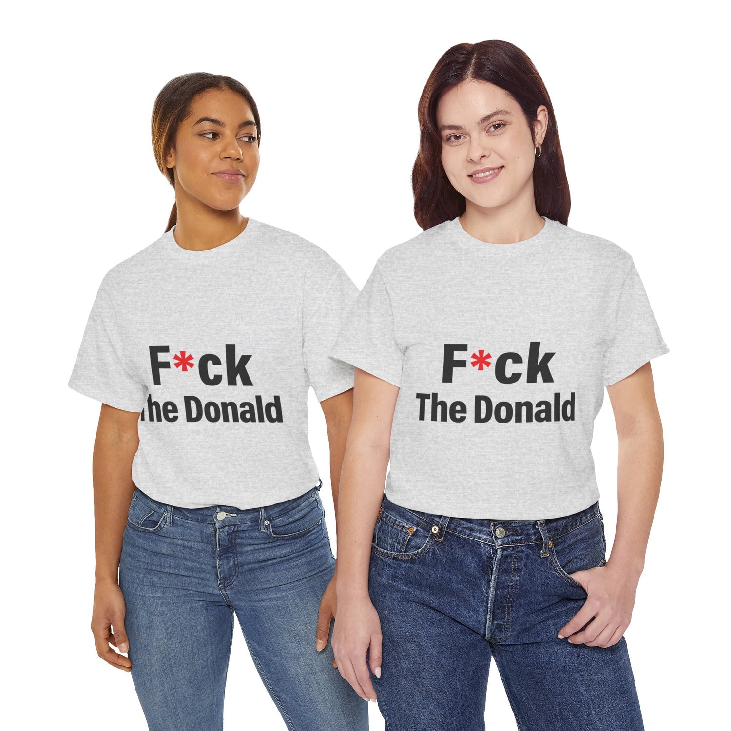 Unisex Heavy Cotton Tee, Harris Walz, Trump, T-shirt, F*ck The Donald