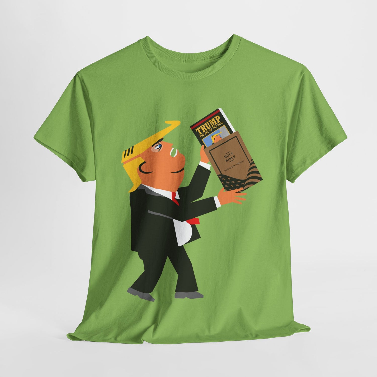 Unisex Heavy Cotton Tee, Harris Walz, Trump, T-shirt, Trump Bible