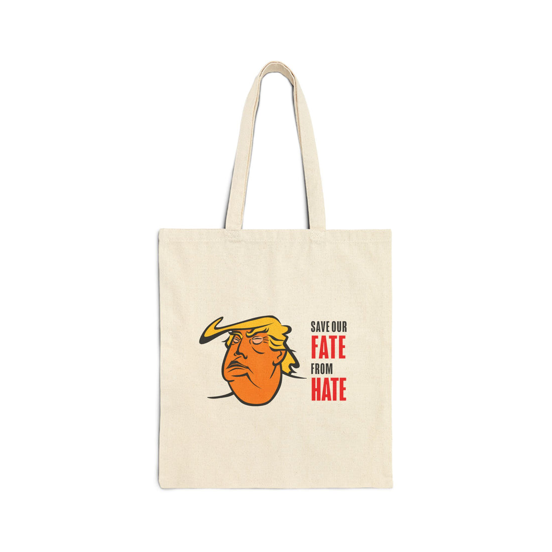 Cotton Canvas Tote Bag TRUMP Save Our Fate From Hate - PEACE SIGN