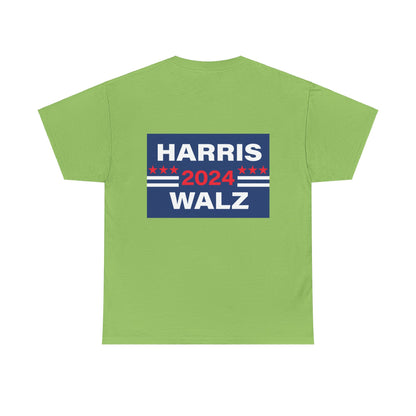 Unisex Heavy Cotton Tee, Harris Walz, Trump, T-shirt, No Wannabe Fascist Dictator