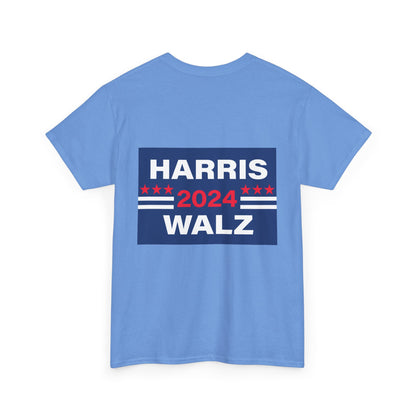 Unisex Heavy Cotton Tee, Harris Walz, President Evil, Trump