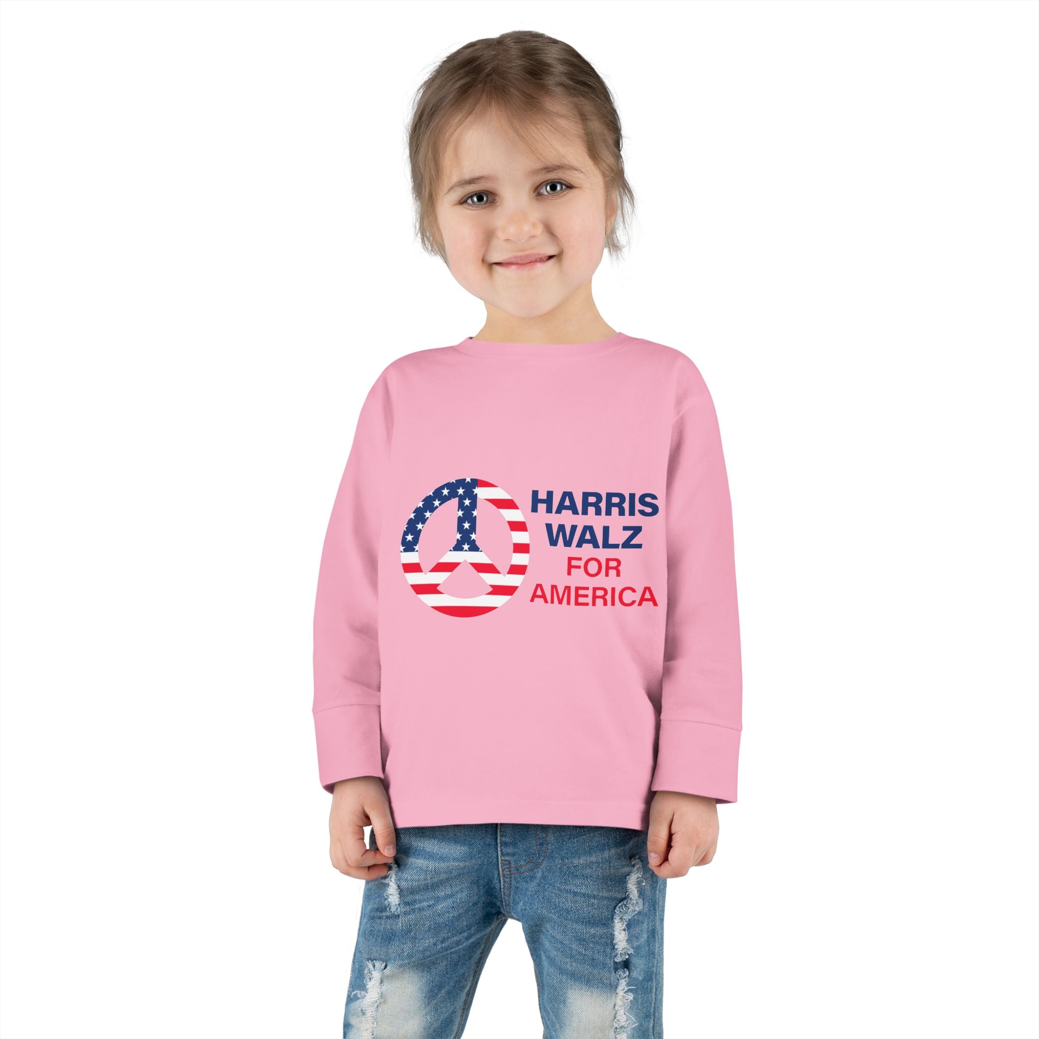 Toddler Long Sleeve Tee - LOGO Peace Sign Harris Walz