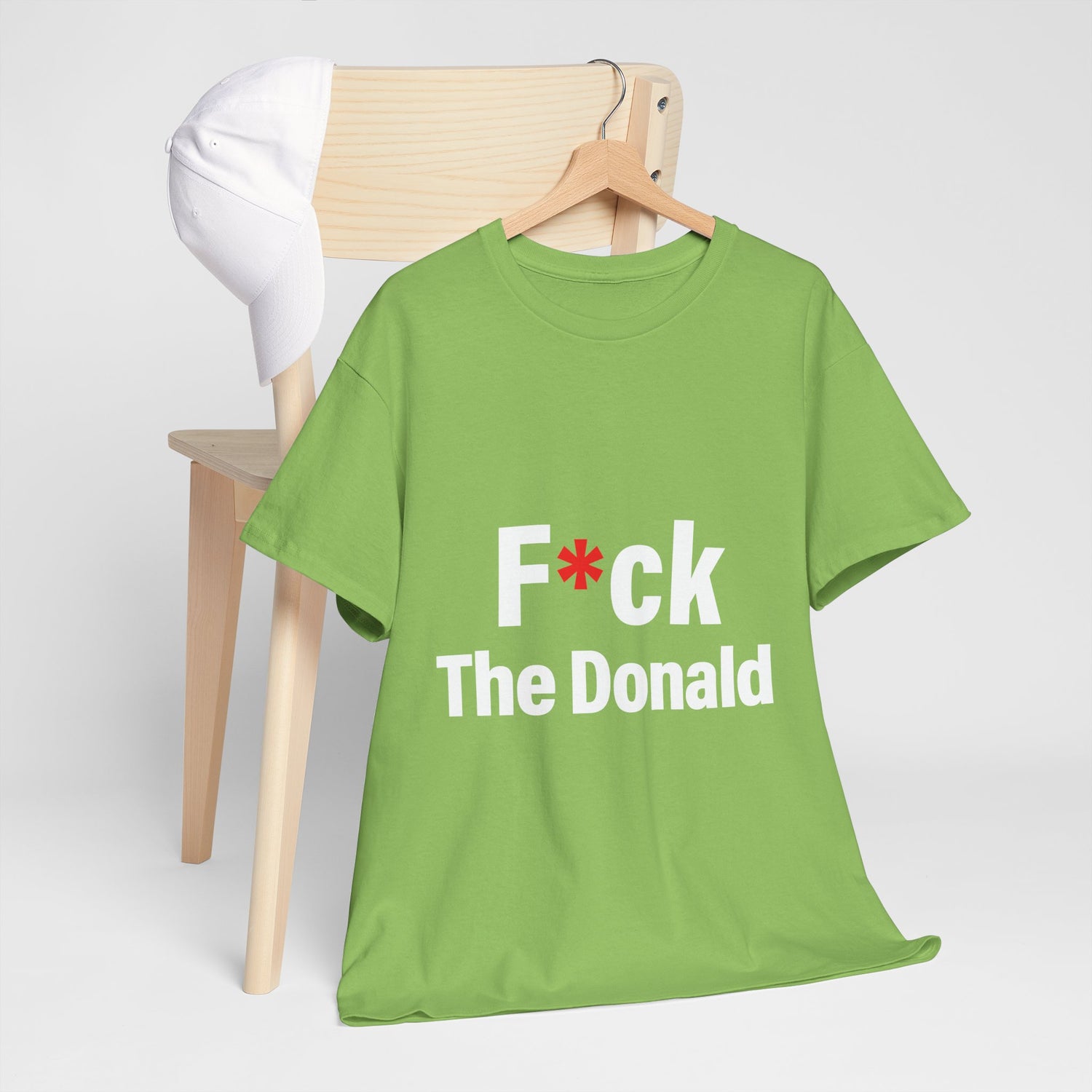 Unisex Heavy Cotton Tee, Harris Walz, Trump, T-shirt, F*ck The Donald