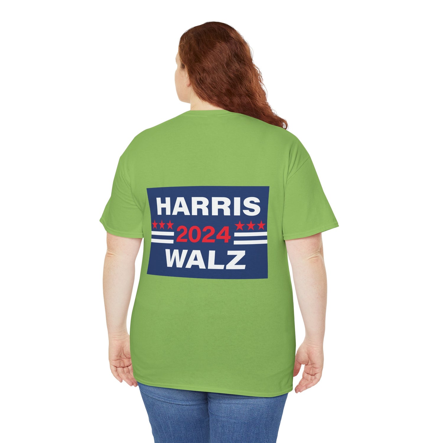 Unisex Heavy Cotton Tee, Harris Walz, Trump, T-shirt, No Wannabe Fascist Dictator