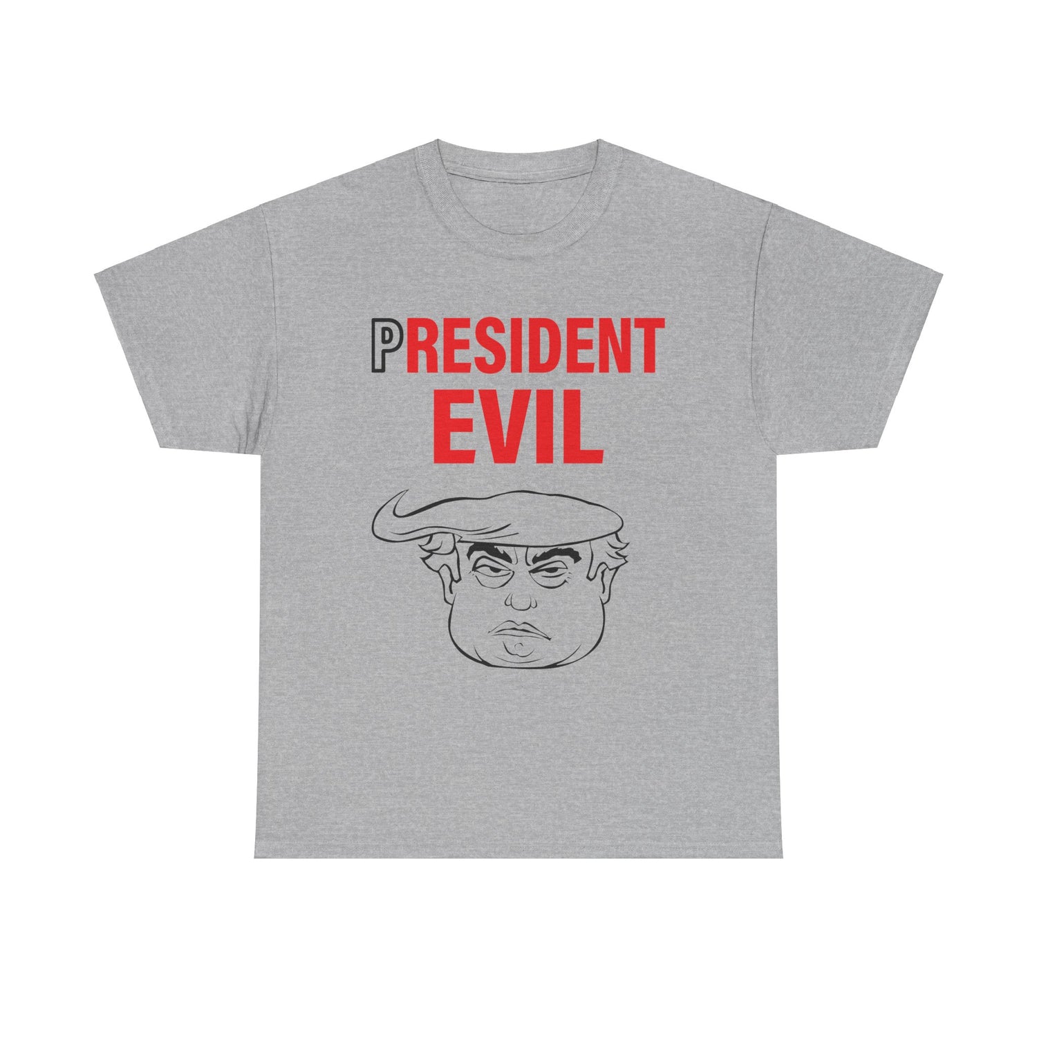 Unisex Heavy Cotton Tee, Harris Walz, President Evil, Trump