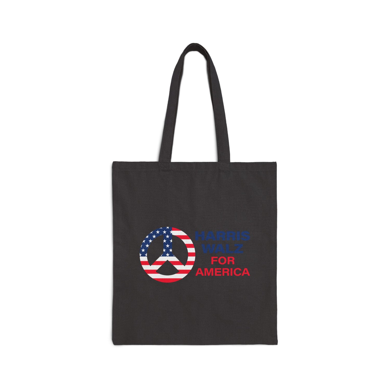 Cotton Canvas Tote Bag -PEACE SIGN Harris Walz