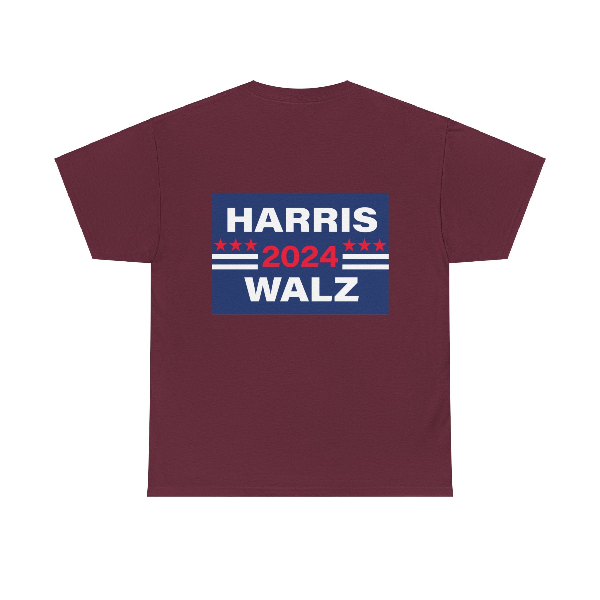 Unisex Heavy Cotton Tee, Harris Walz, Trump, T-shirt, Trump peeing on signs