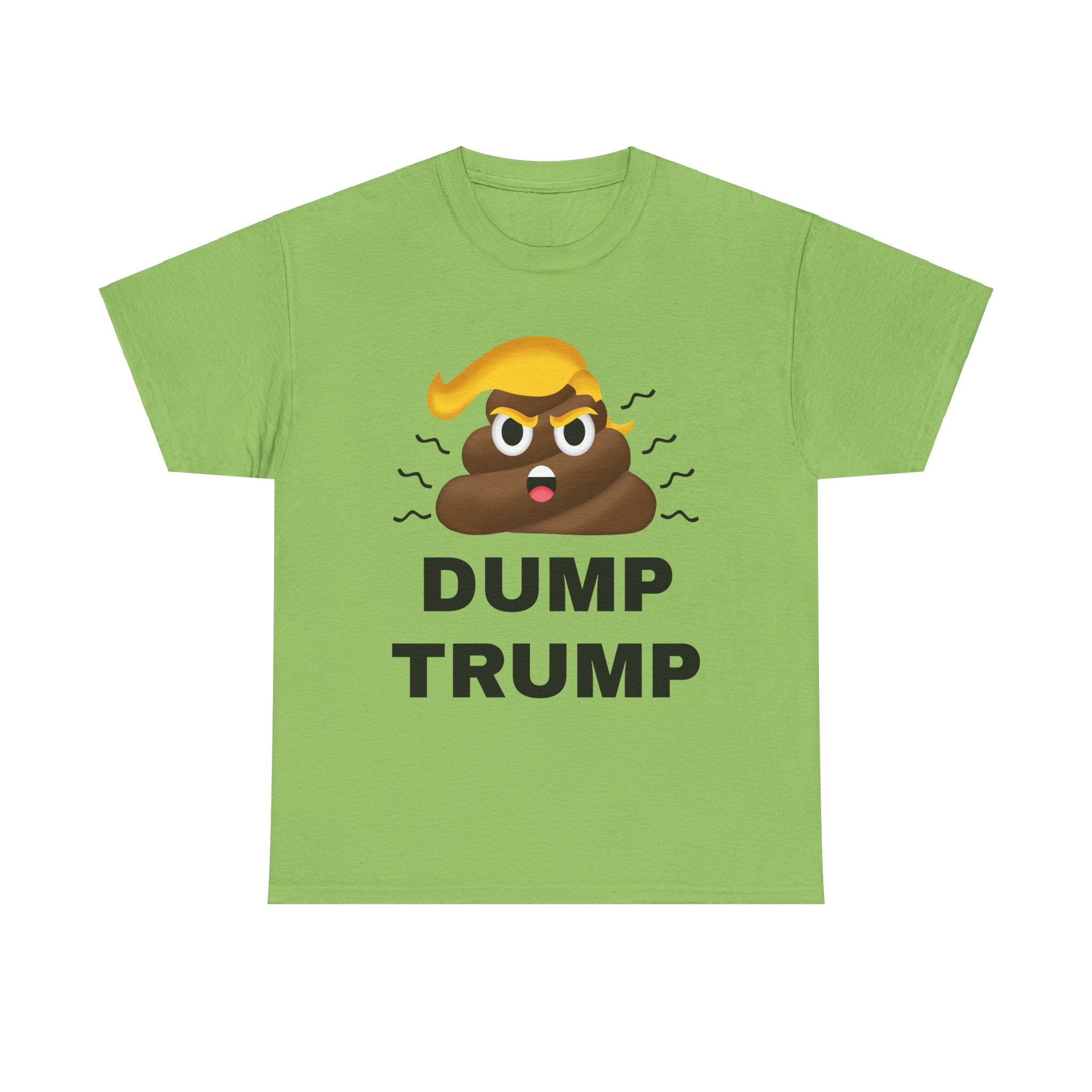 Unisex Heavy Cotton Tee, Harris Walz, Trump, T-shirt, Dump Trump emoji