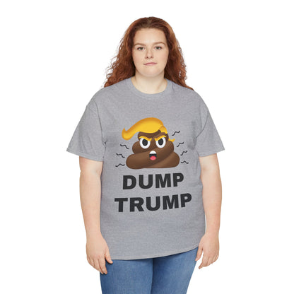 Unisex Heavy Cotton Tee, Harris Walz, Trump, T-shirt, Dump Trump emoji