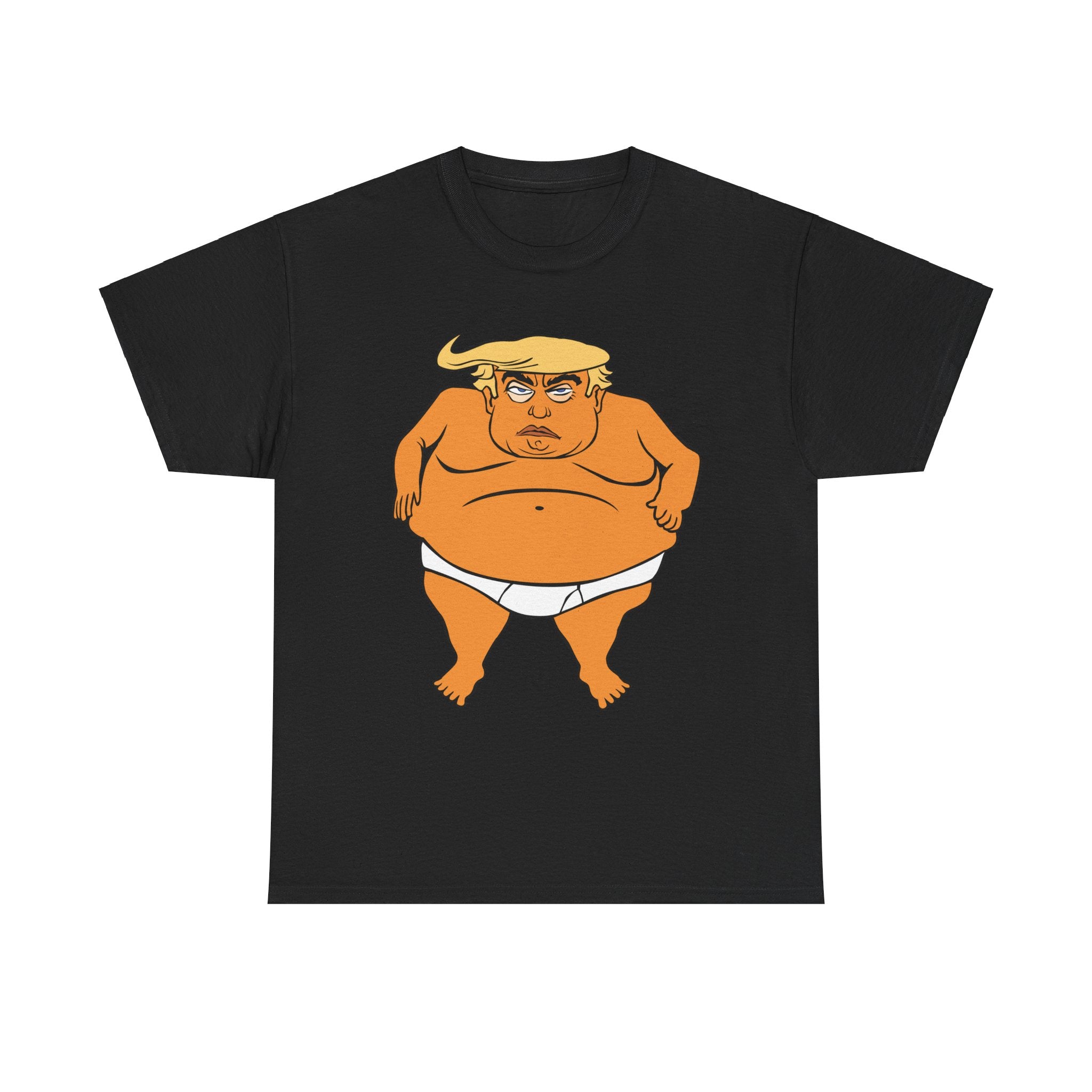 Unisex Heavy Cotton Tee, Harris Walz, Trump, T-shirt, Trump in His Orange Glory