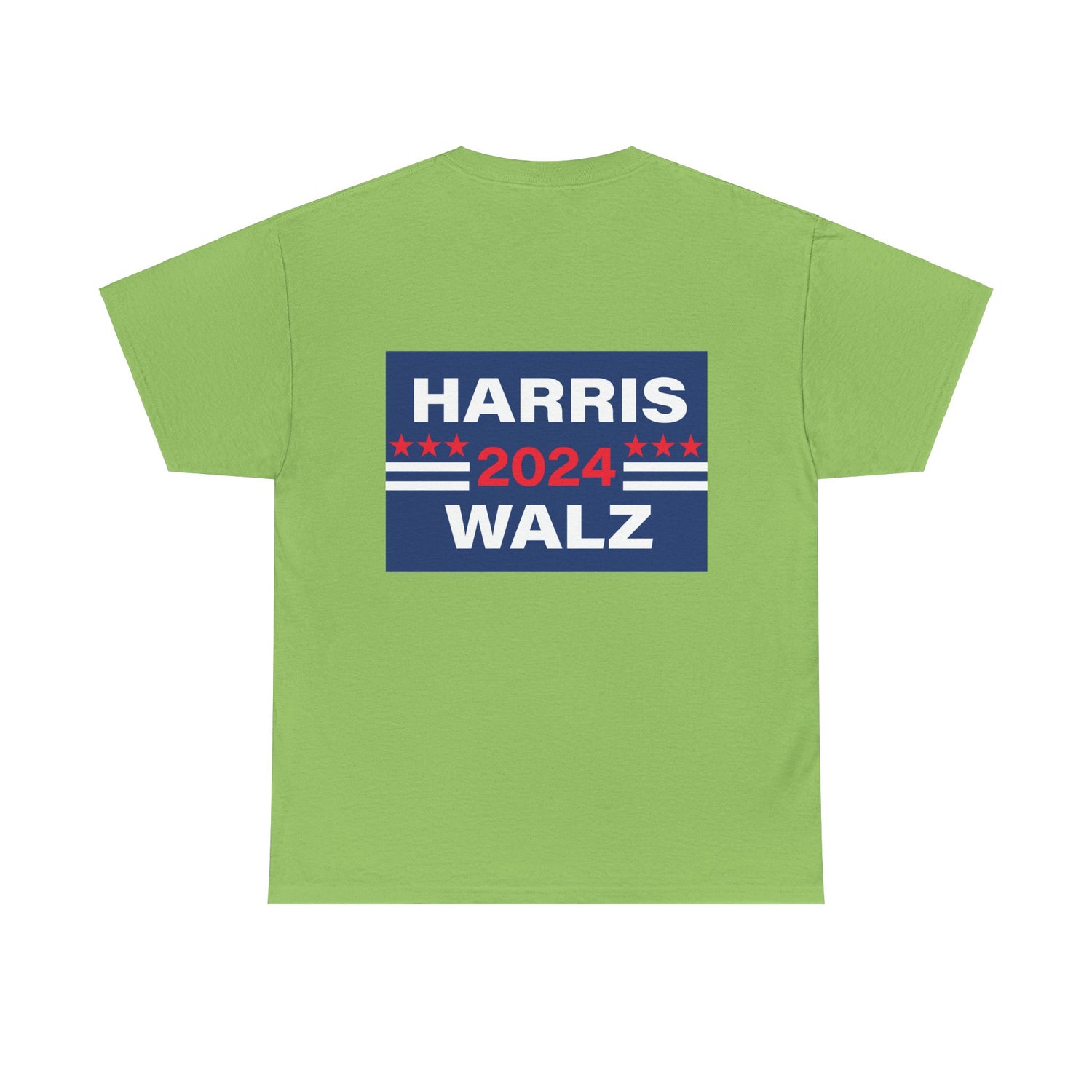 Unisex Heavy Cotton Tee, Harris Walz, Trump, Color Line Art Trump—Save Our Fate From Hate