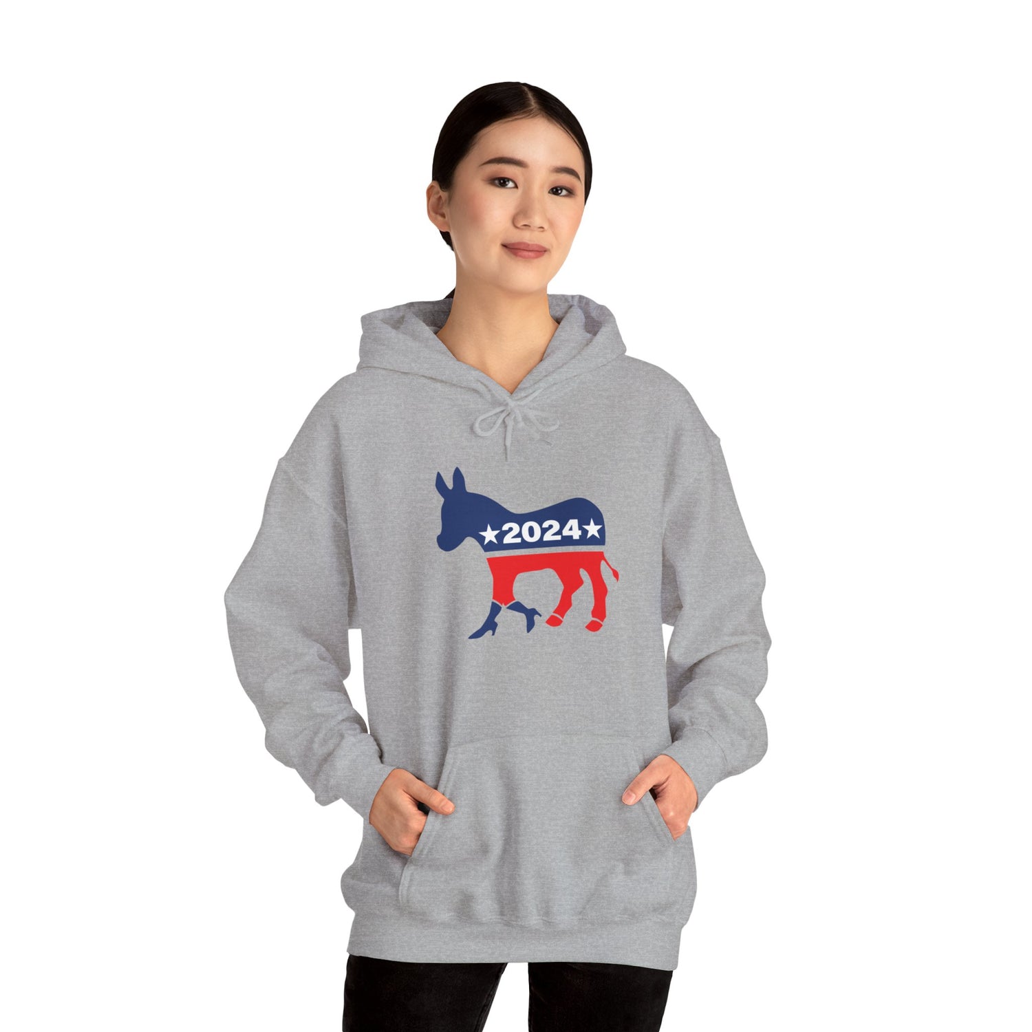 Unisex Heavy Blend™ Hooded Sweatshirt, Harris Walz, Donkey, Peace Sign