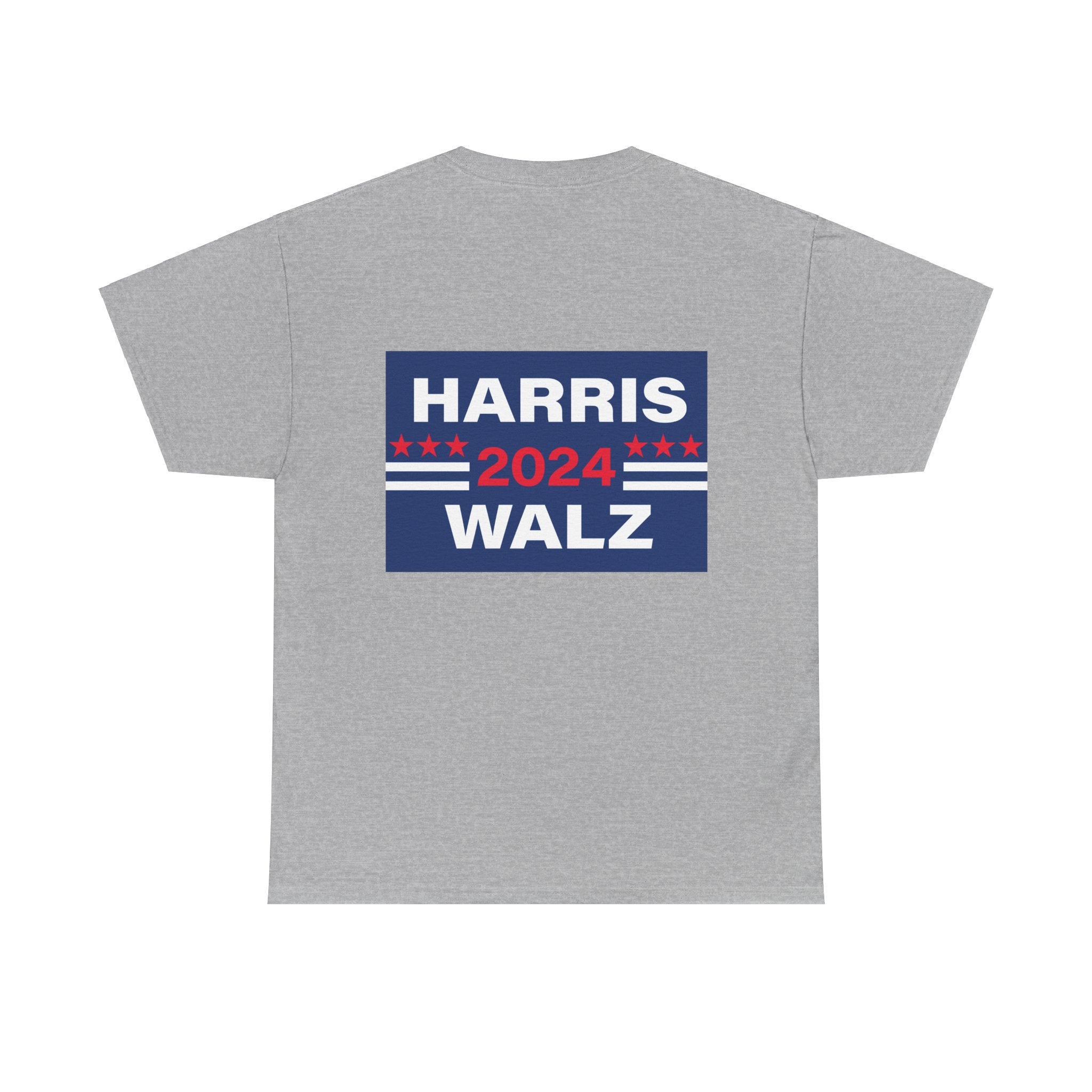 Unisex Heavy Cotton Tee, Harris Walz, Trump, T-shirt, Trump 50 Shades of Orange spray tan