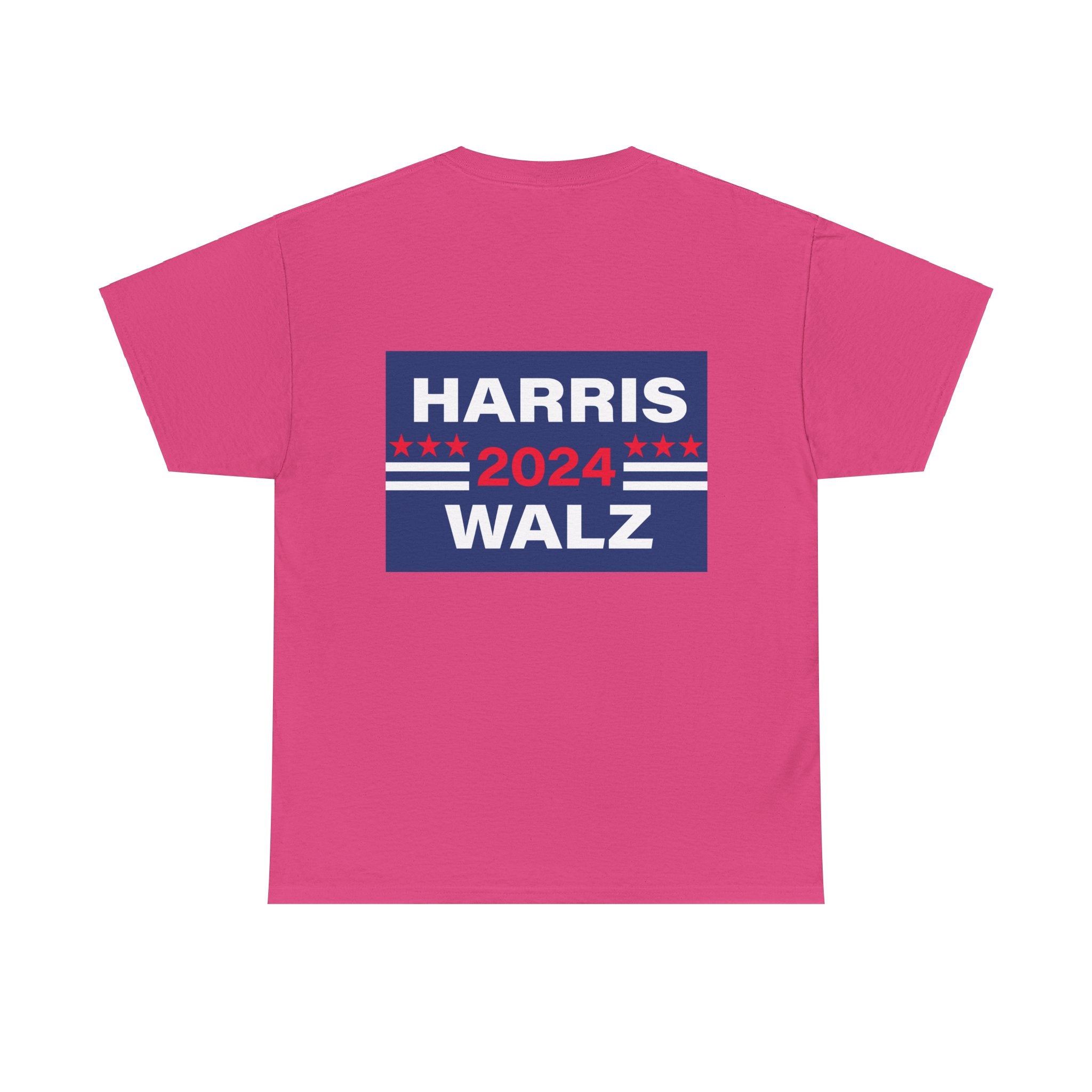 Unisex Heavy Cotton Tee, Harris Walz, Trump, T-shirt, Trump and Melania spray tan