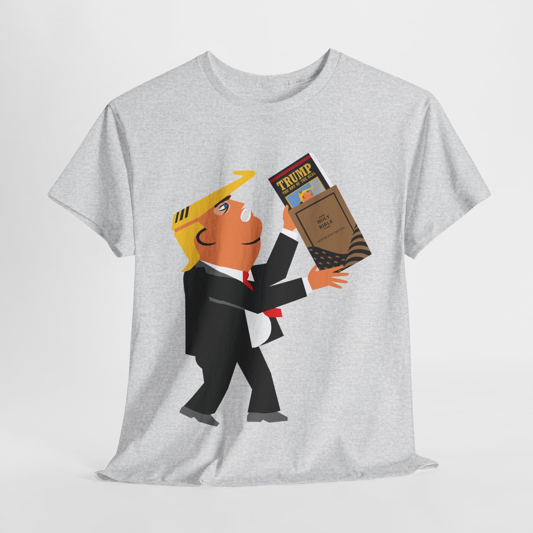 Unisex Heavy Cotton Tee, Harris Walz, Trump, T-shirt, Trump Bible