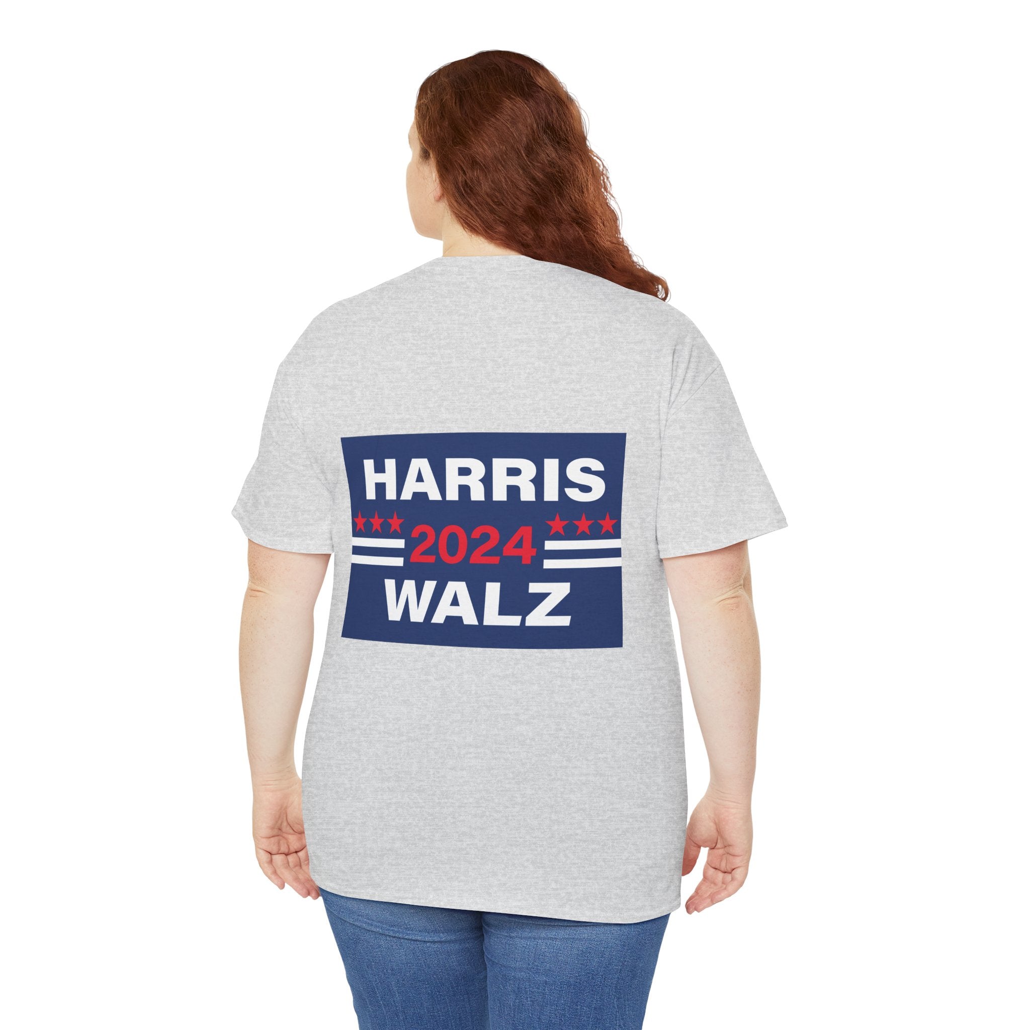 Unisex Heavy Cotton Tee, Harris Walz, Trump, T-shirt, Color Save Our Fate from Hate