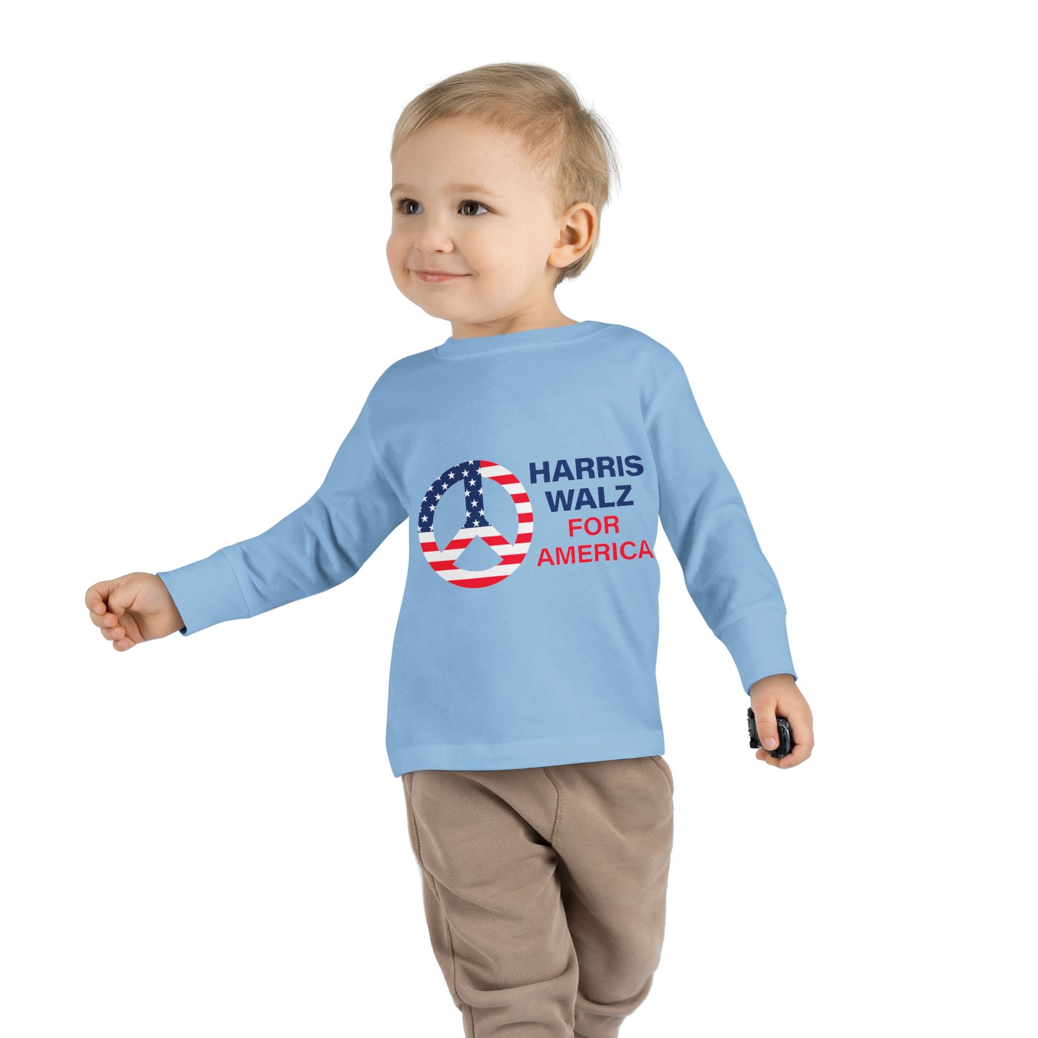 Toddler Long Sleeve Tee - LOGO Peace Sign Harris Walz