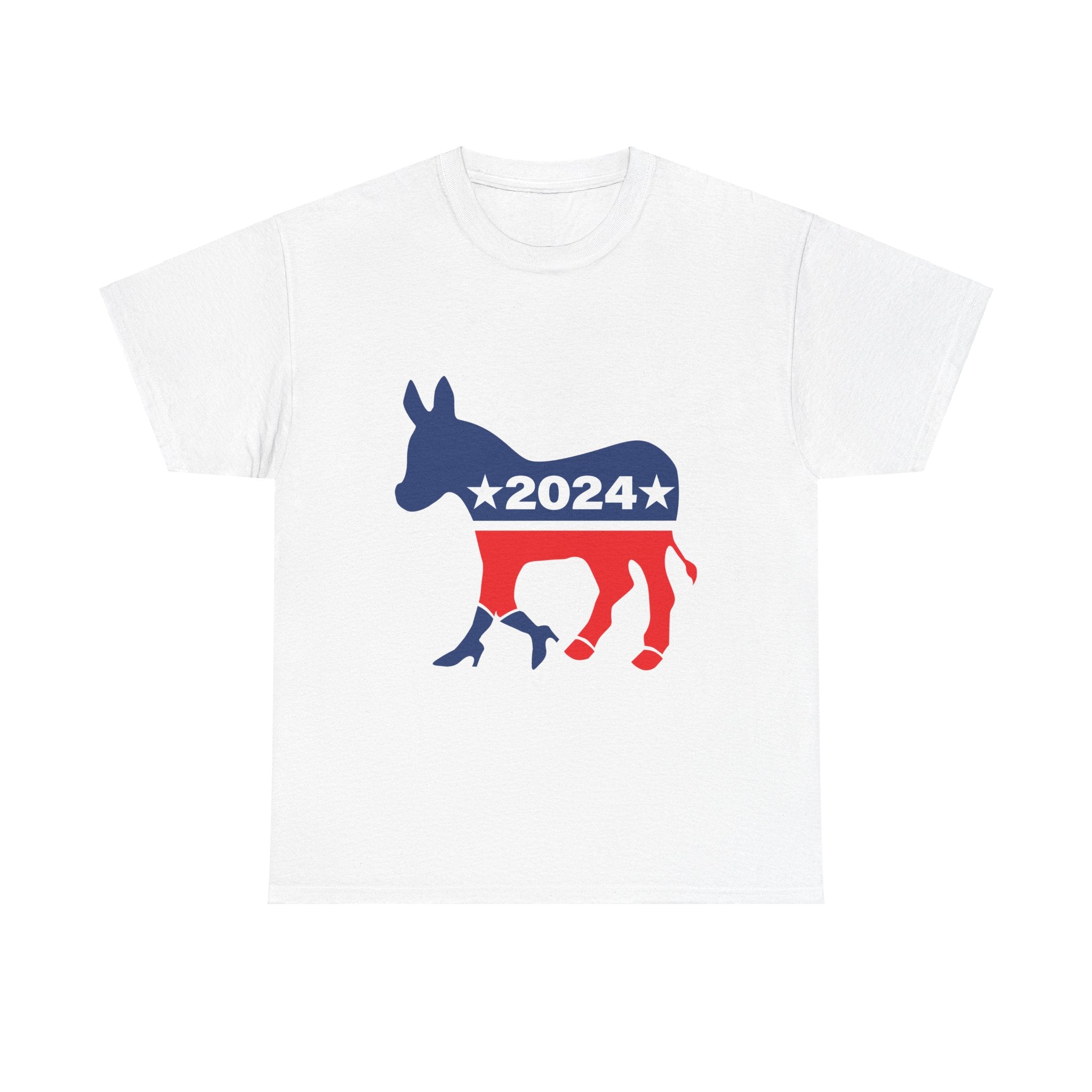 Unisex Heavy Cotton Tee, Harris Walz, Trump, T-shirt, 2 Campaign LOGOS