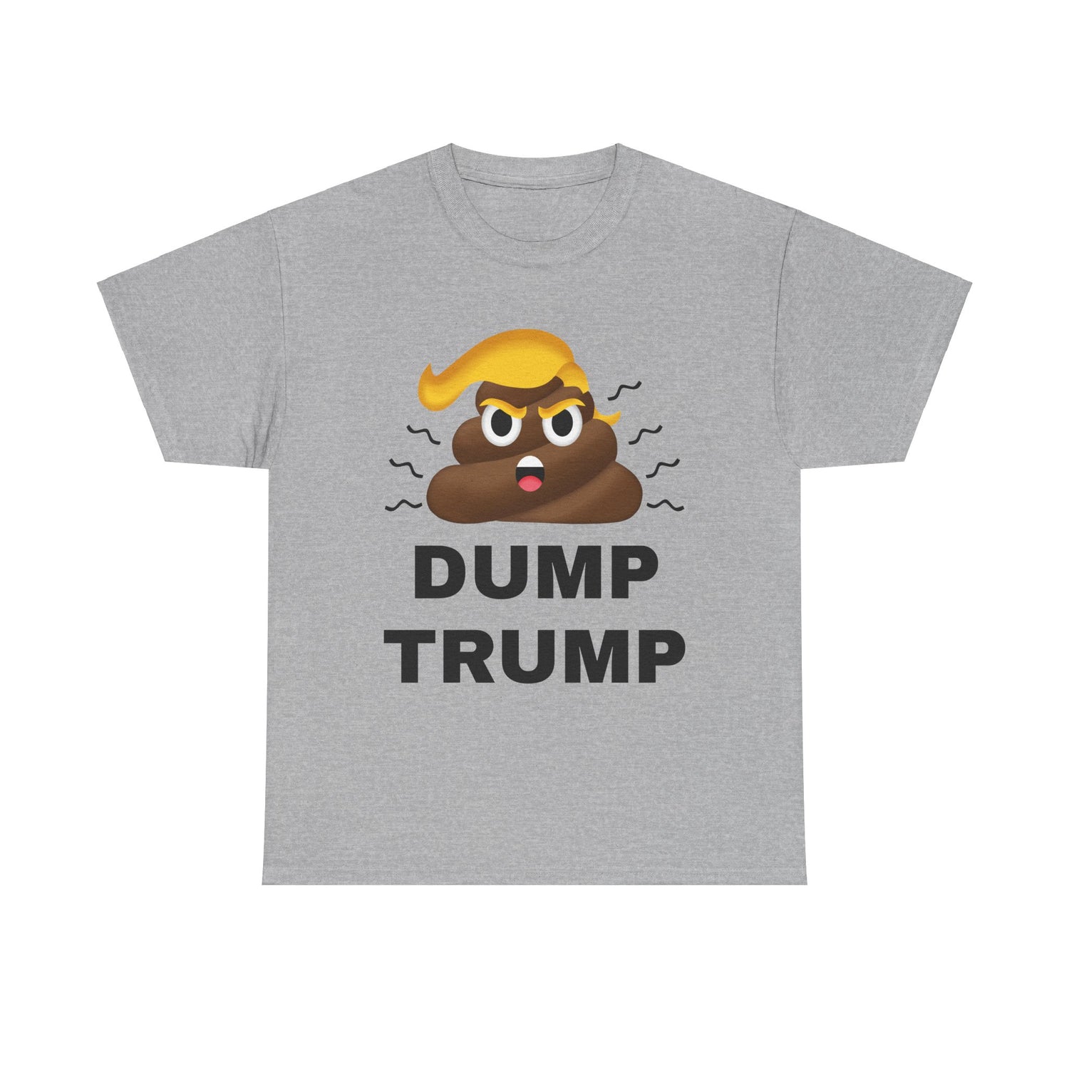 Unisex Heavy Cotton Tee, Harris Walz, Trump, T-shirt, Dump Trump emoji