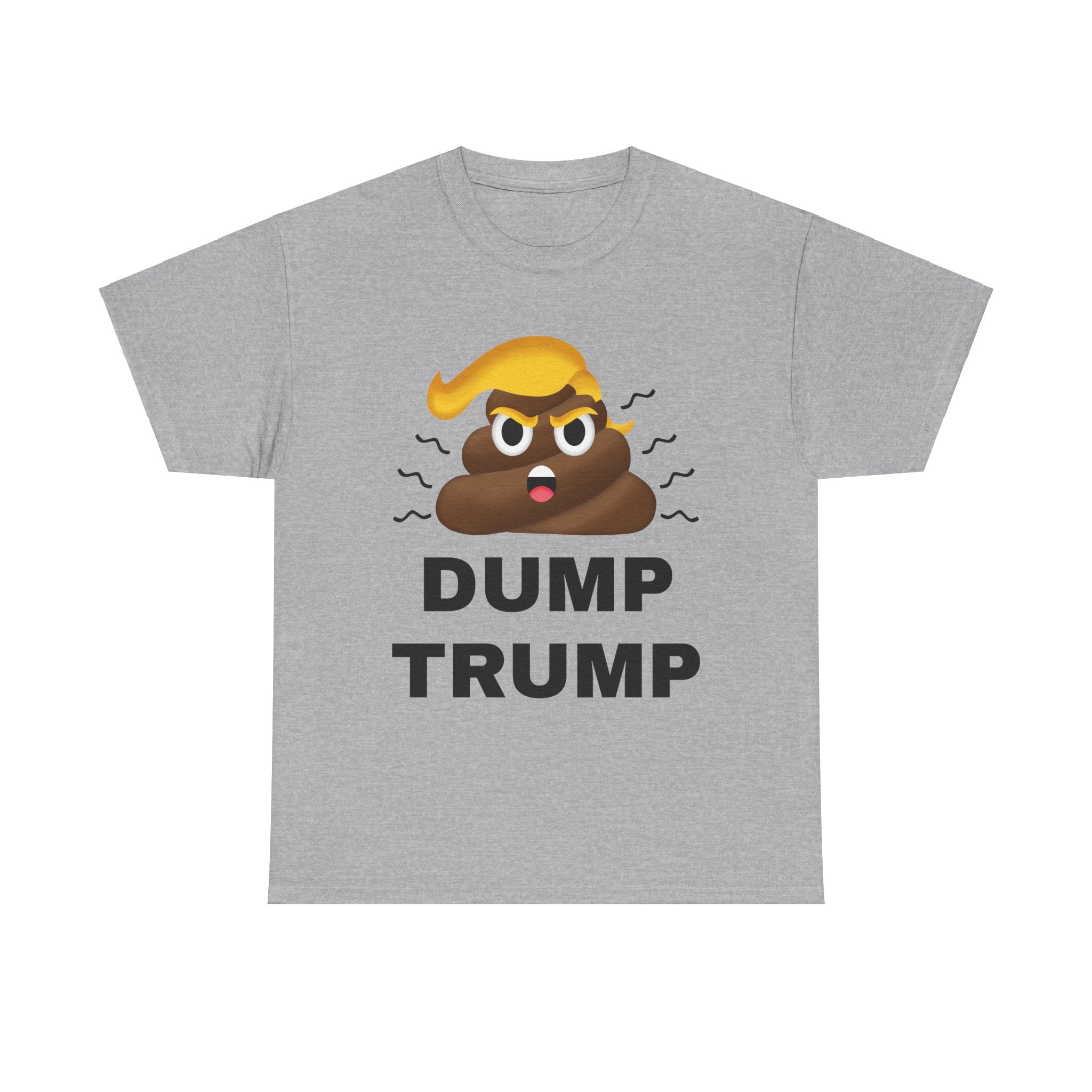 Unisex Heavy Cotton Tee, Harris Walz, Trump, T-shirt, Dump Trump emoji