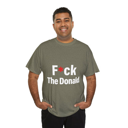 Unisex Heavy Cotton Tee, Harris Walz, Trump, T-shirt, F*ck The Donald