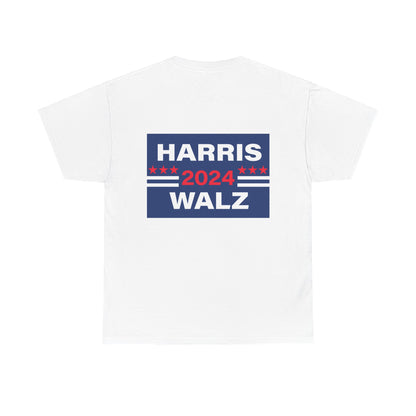 Unisex Heavy Cotton Tee, Harris Walz, Trump, T-shirt, Trump and Melania spray tan