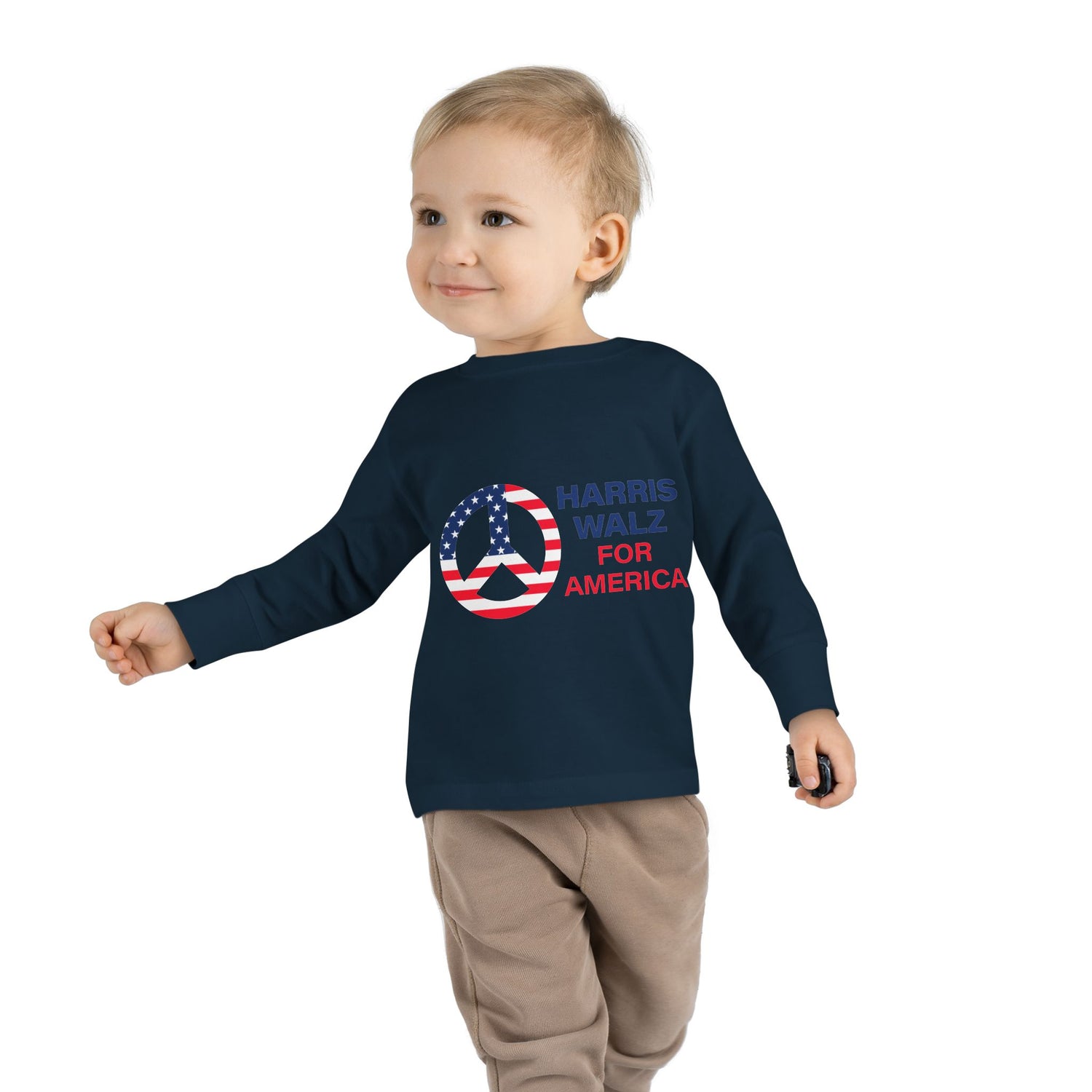 Toddler Long Sleeve Tee - LOGO Peace Sign Harris Walz