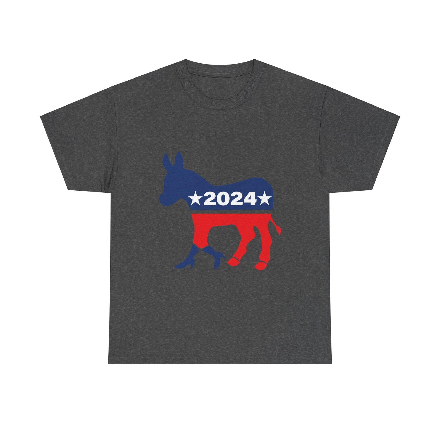 Unisex Heavy Cotton Tee, Harris Walz, Trump, T-shirt, 2 Campaign LOGOS