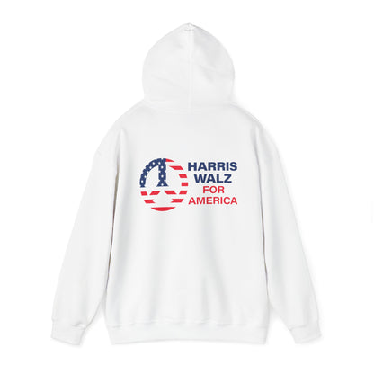 Unisex Heavy Blend™ Hooded Sweatshirt, Harris Walz, Donkey, Peace Sign