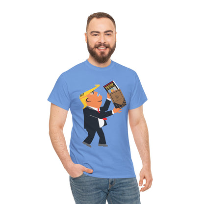 Unisex Heavy Cotton Tee, Harris Walz, Trump, T-shirt, Trump Bible