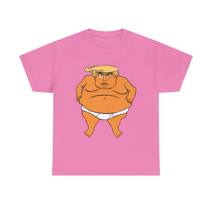 Unisex Heavy Cotton Tee, Harris Walz, Trump, T-shirt, Trump in His Orange Glory