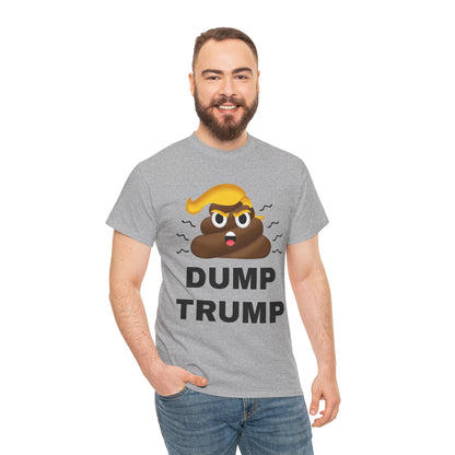 Unisex Heavy Cotton Tee, Harris Walz, Trump, T-shirt, Dump Trump emoji