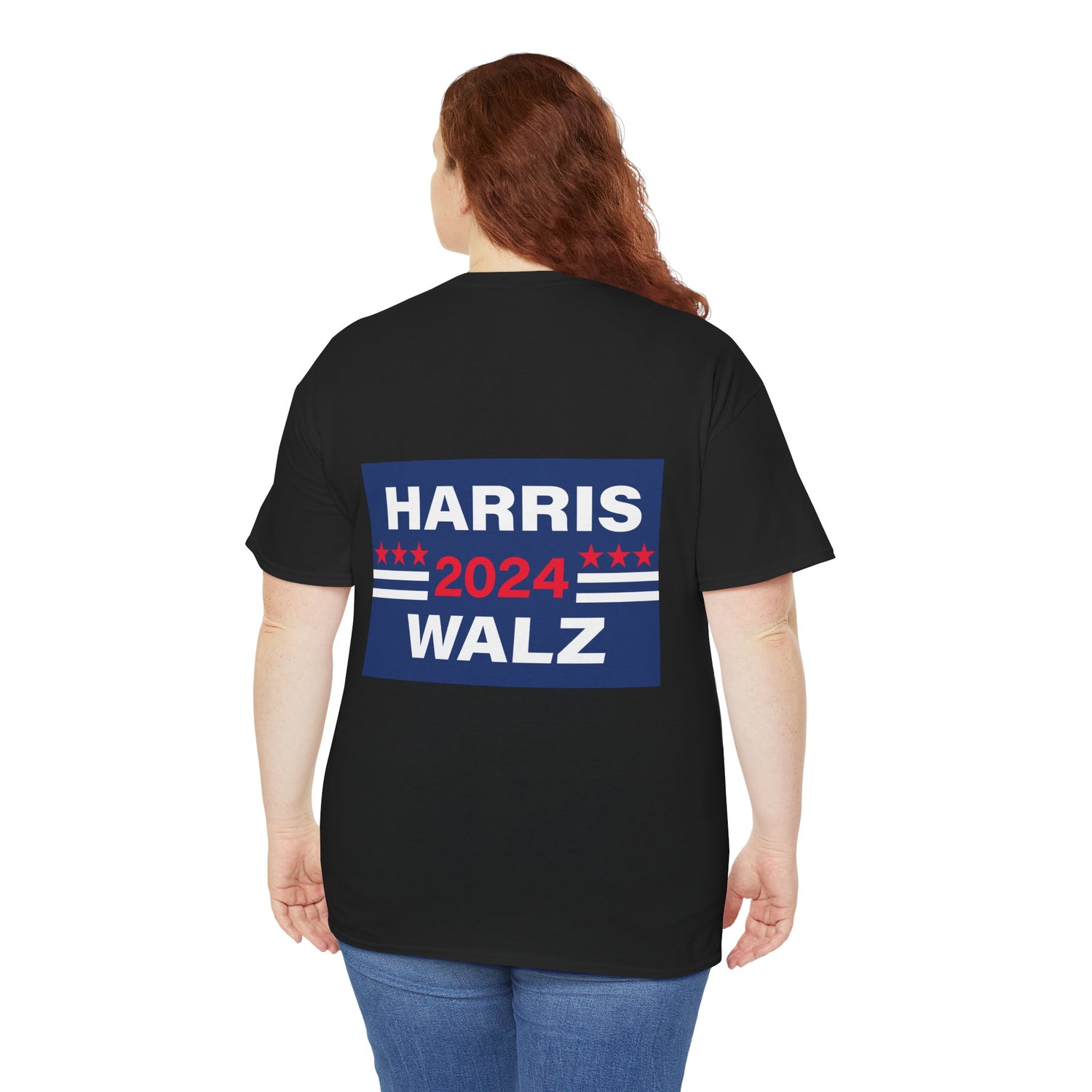 Unisex Heavy Cotton Tee, Harris Walz, Trump, T-shirt, Trump in His Orange Glory