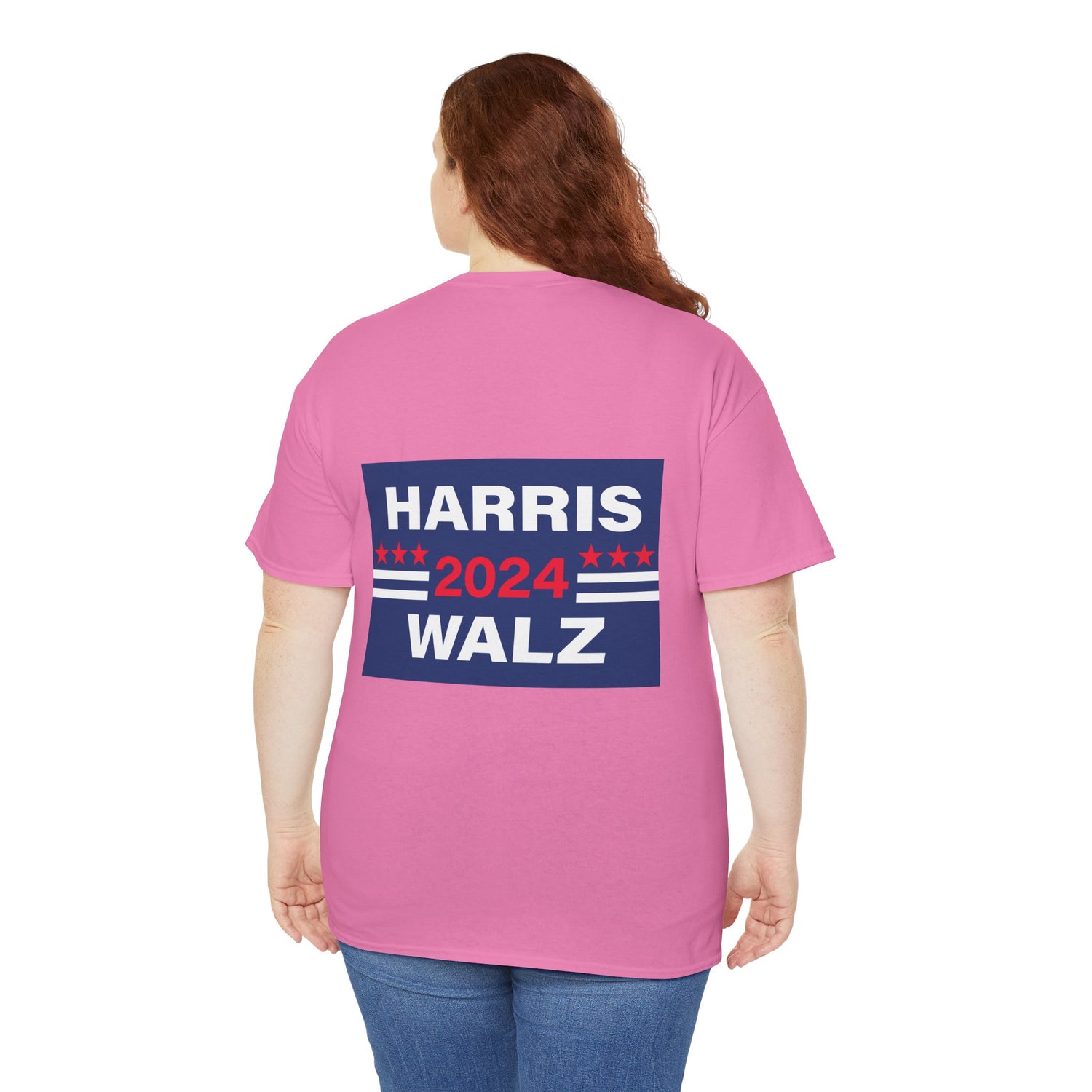 Unisex Heavy Cotton Tee, Harris Walz, Trump, T-shirt, Color Save Our Fate from Hate