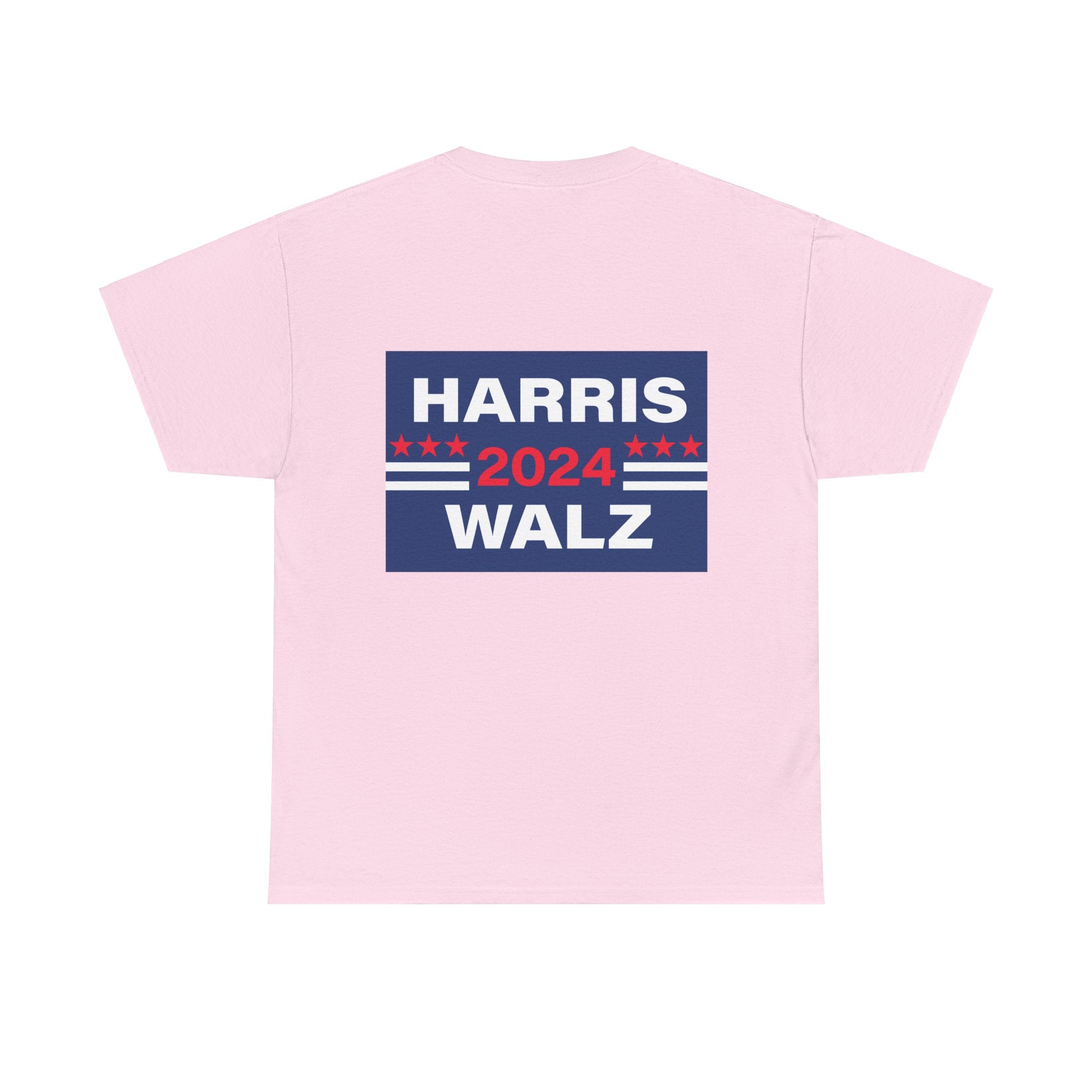 Unisex Heavy Cotton Tee, Harris Walz, Trump, T-shirt, Trump peeing on signs