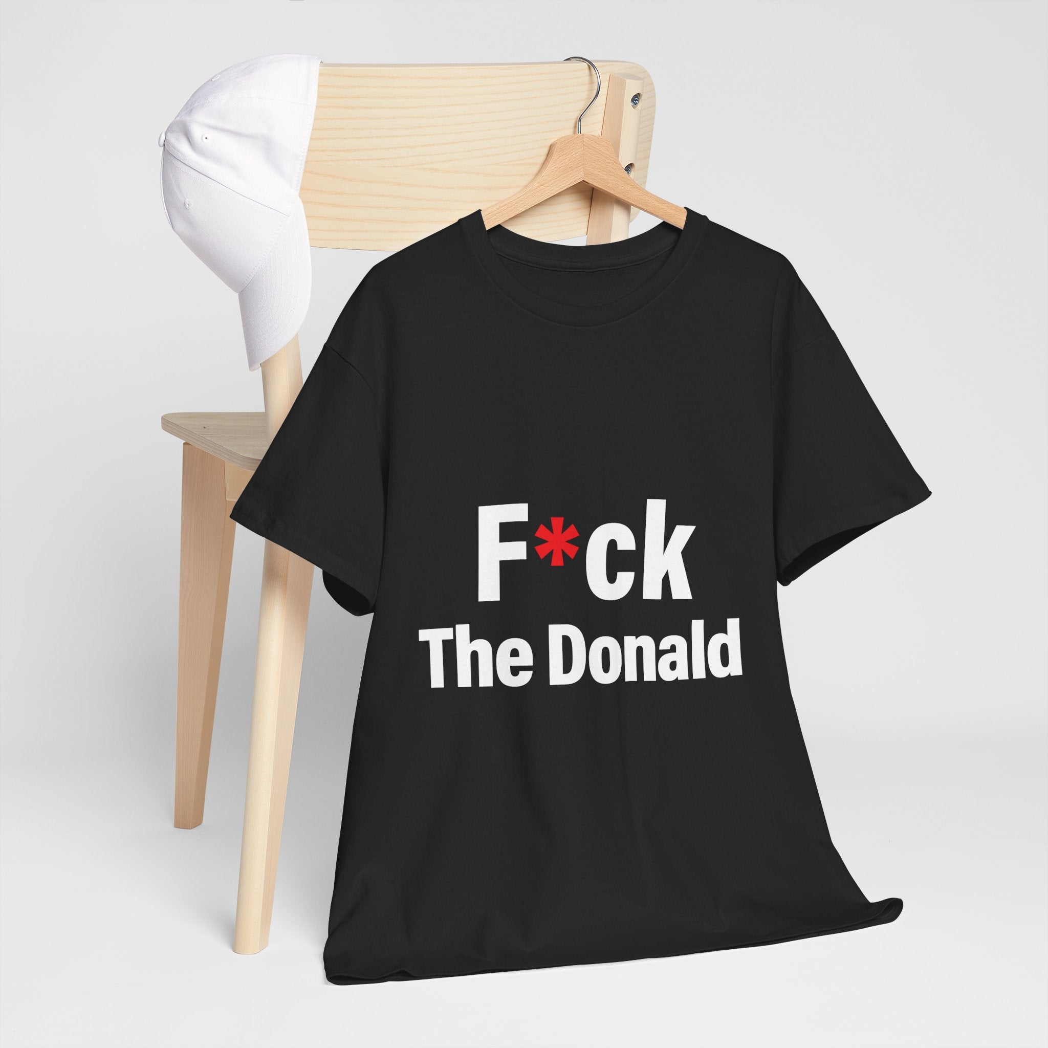 Unisex Heavy Cotton Tee, Harris Walz, Trump, T-shirt, F*ck The Donald