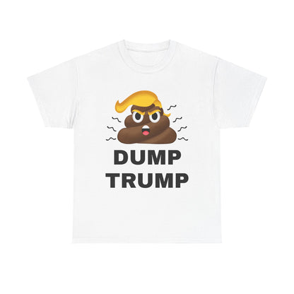 Unisex Heavy Cotton Tee, Harris Walz, Trump, T-shirt, Dump Trump emoji