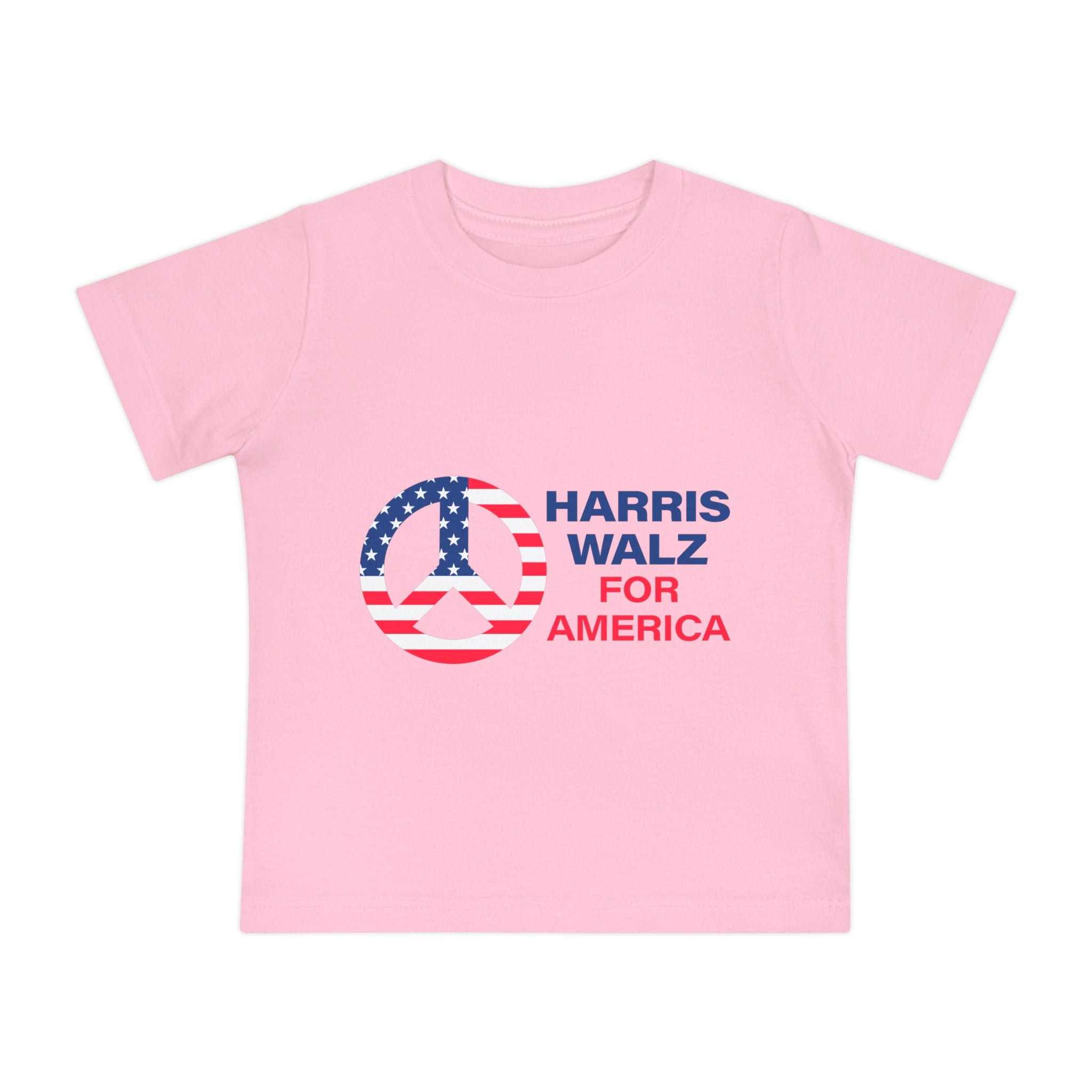 Baby Short Sleeve T-Shirt LOGO - Peace Sign Harris Walz