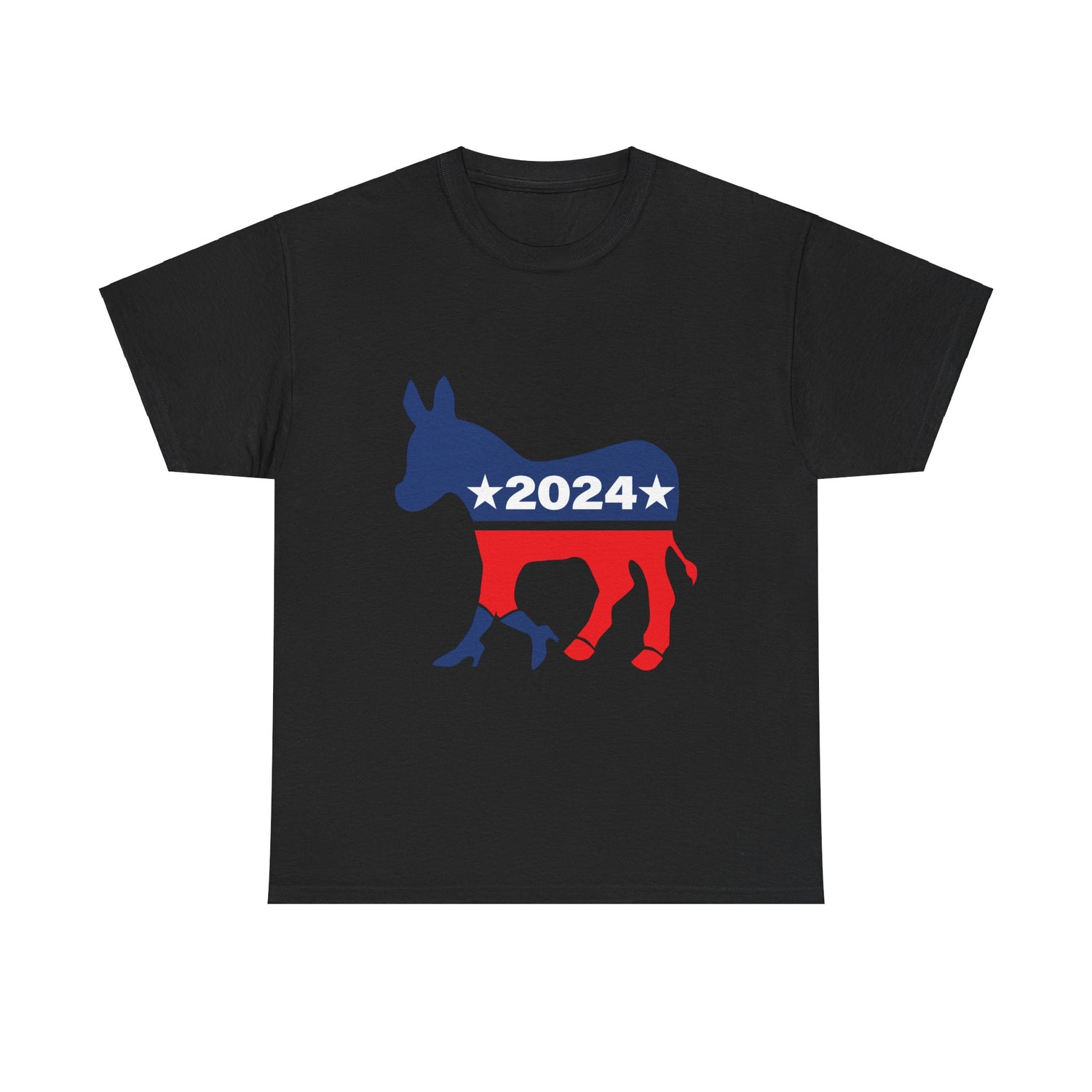 Unisex Heavy Cotton Tee, Harris Walz, Trump, T-shirt, 2 Campaign LOGOS