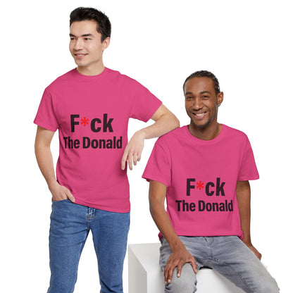 Unisex Heavy Cotton Tee, Harris Walz, Trump, T-shirt, F*ck The Donald