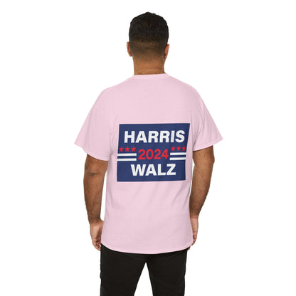 Unisex Heavy Cotton Tee, Harris Walz, Trump, T-shirt, Trump in His Orange Glory