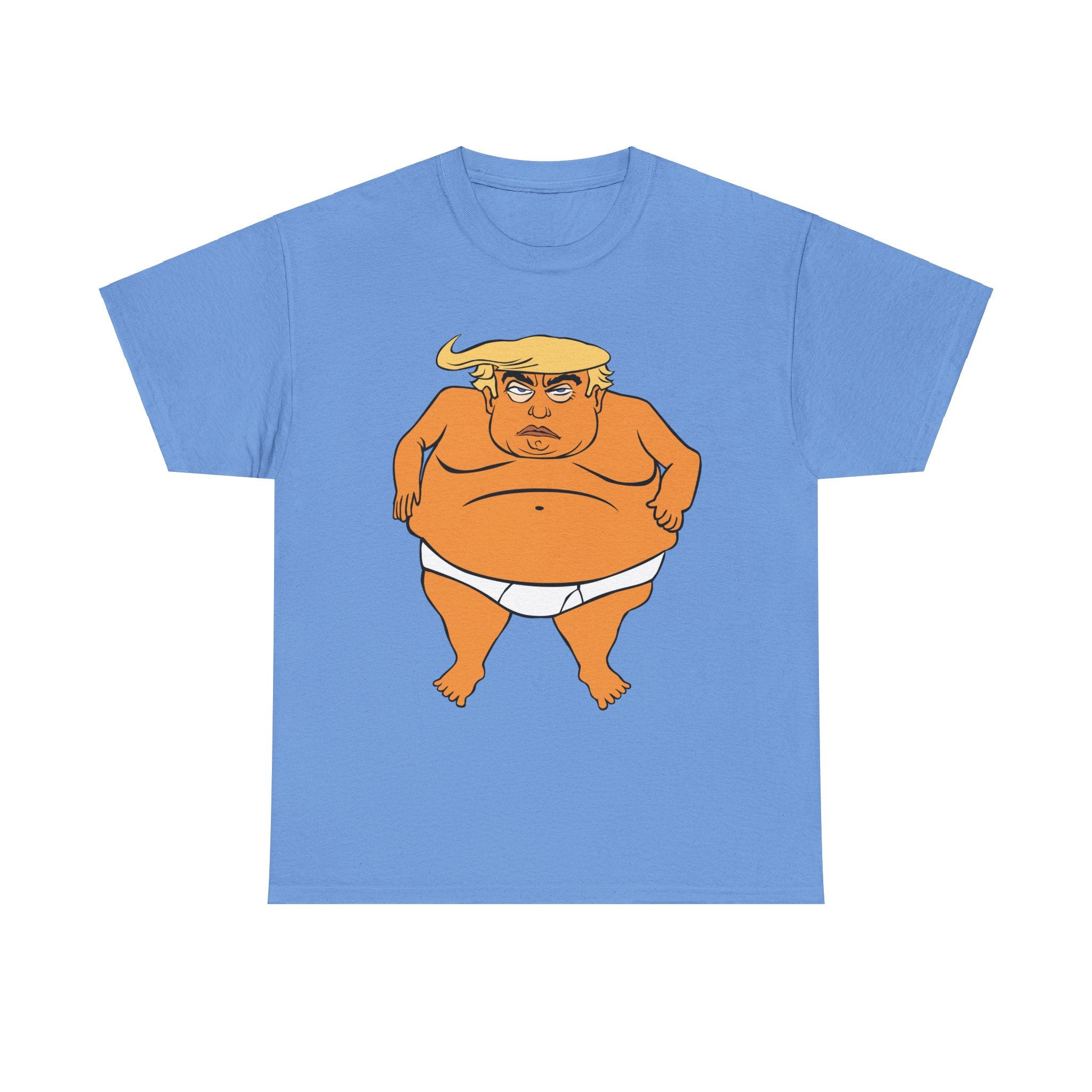 Unisex Heavy Cotton Tee, Harris Walz, Trump, T-shirt, Trump in His Orange Glory