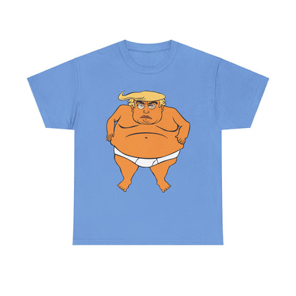 Unisex Heavy Cotton Tee, Harris Walz, Trump, T-shirt, Trump in His Orange Glory