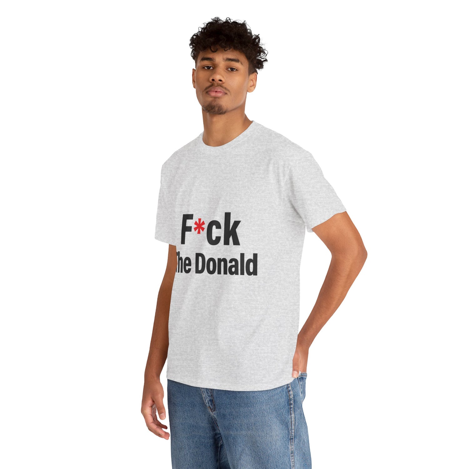 Unisex Heavy Cotton Tee, Harris Walz, Trump, T-shirt, F*ck The Donald