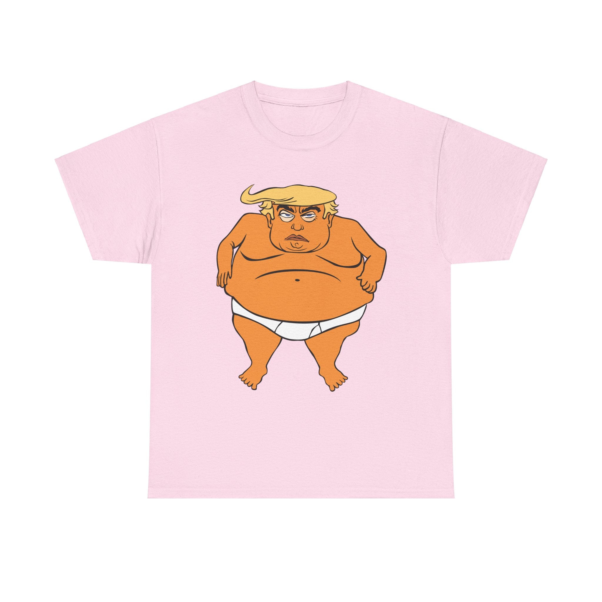 Unisex Heavy Cotton Tee, Harris Walz, Trump, T-shirt, Trump in His Orange Glory